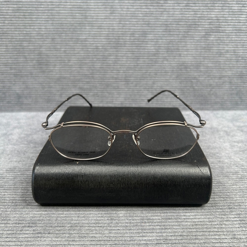 Omomuki K005 Titanium Y2k Eyeglass Frames Bronze Oval Japan Made 48-18-135